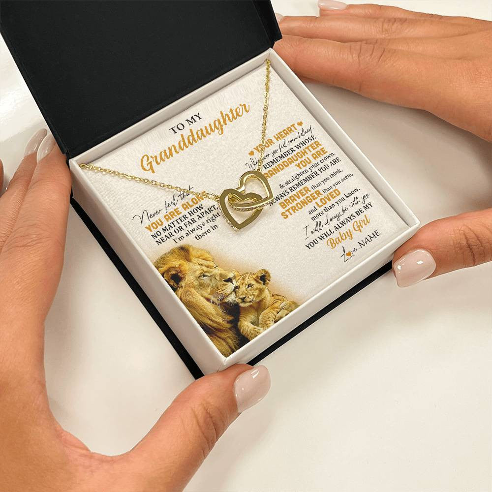 Personalized To My Granddaughter Necklace From Papa Lion Never Feel That You Are Alone Great Granddaughter Birthday Christmas Customized Gift Box Message Card