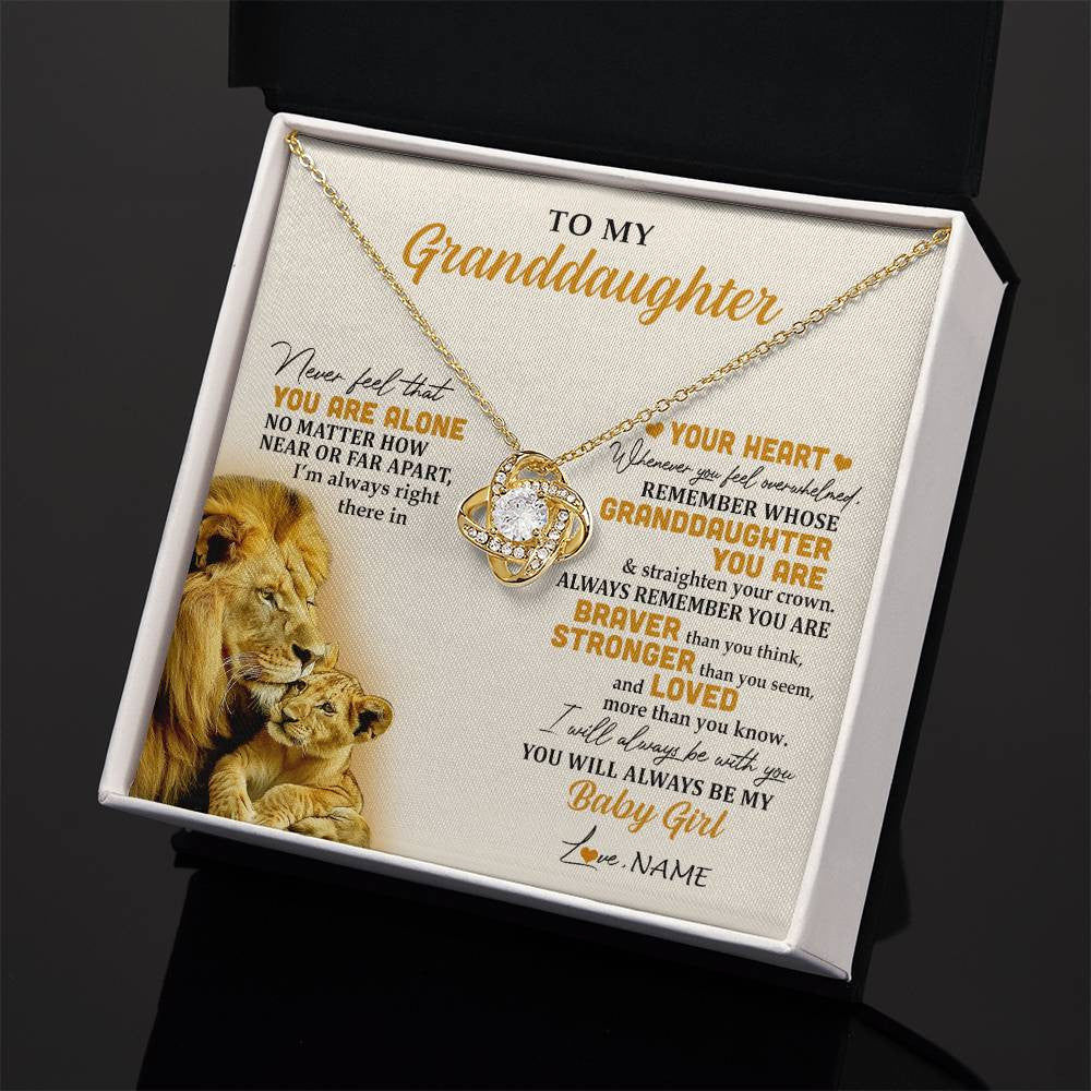 Personalized To My Granddaughter Necklace From Papa Lion Never Feel That You Are Alone Great Granddaughter Birthday Christmas Customized Gift Box Message Card