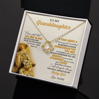 Personalized To My Granddaughter Necklace From Papa Lion Never Feel That You Are Alone Great Granddaughter Birthday Christmas Customized Gift Box Message Card