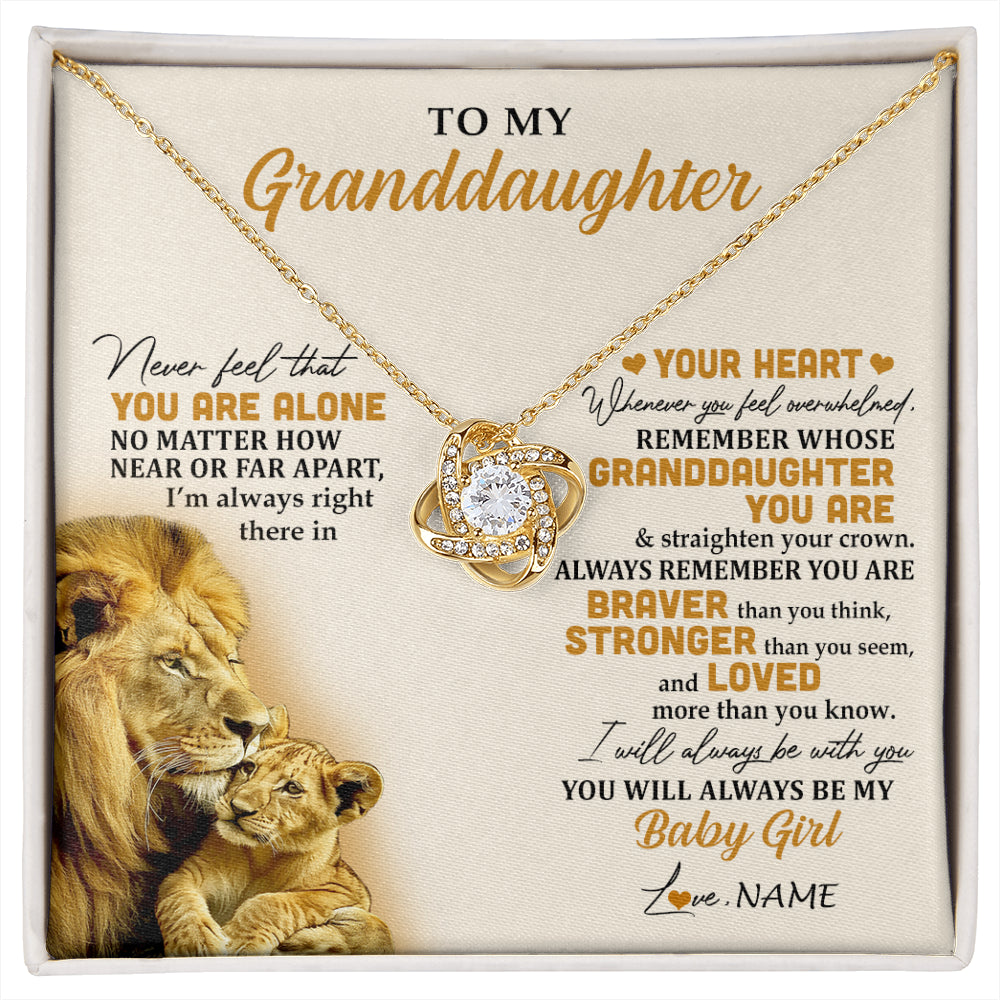 Personalized To My Granddaughter Necklace From Papa Lion Never Feel That You Are Alone Great Granddaughter Birthday Christmas Customized Gift Box Message Card