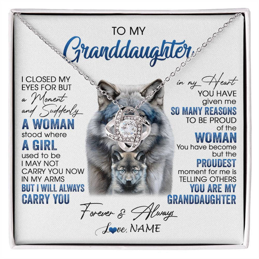 Personalized To My Granddaughter Necklace I Close My Eyes For But A Moment Wolf Granddaughter Birthday Gifts Christmas Customized Gift Box Message Card