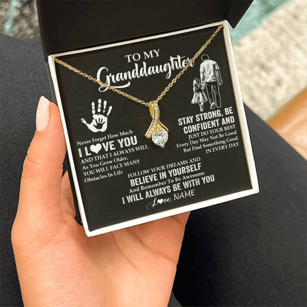 Personalized To My Granddaughter Necklace I Love You Forever From Grandpa Granddaughter Birthday Gifts Christmas Graduation Customized Gift Box Message Card