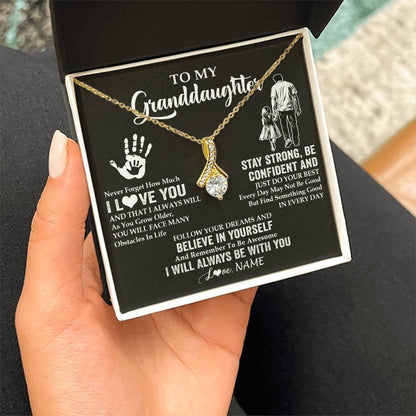 Personalized To My Granddaughter Necklace I Love You Forever From Grandpa Granddaughter Birthday Gifts Christmas Graduation Customized Gift Box Message Card