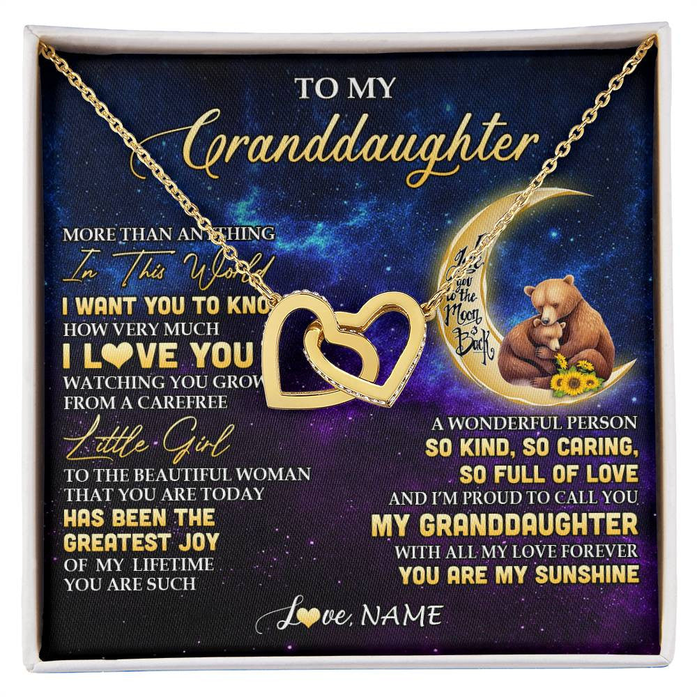 Personalized To My Granddaughter Necklace Positive Energy Encourage Brave Little Bear Granddaughter Birthday Gifts Christmas Customized Gift Box Message Card