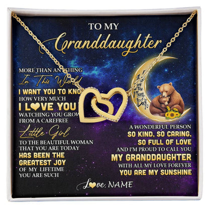 Personalized To My Granddaughter Necklace Positive Energy Encourage Brave Little Bear Granddaughter Birthday Gifts Christmas Customized Gift Box Message Card