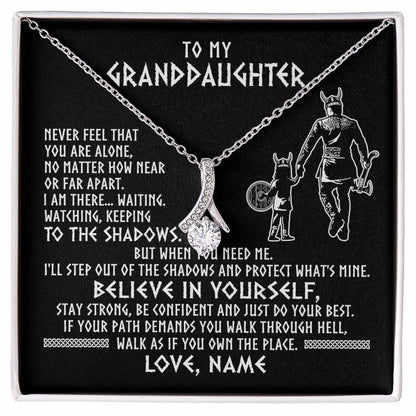 Personalized To My Granddaughter Necklace Viking Never Feel You Are Alone Scandinavian Runes Viking Birthday Christmas Customized Gift Box Message Card