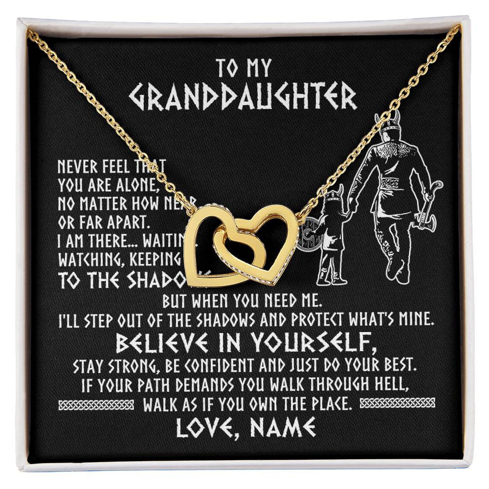 Personalized To My Granddaughter Necklace Viking Never Feel You Are Alone Scandinavian Runes Viking Birthday Christmas Customized Gift Box Message Card