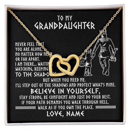 Personalized To My Granddaughter Necklace Viking Never Feel You Are Alone Scandinavian Runes Viking Birthday Christmas Customized Gift Box Message Card