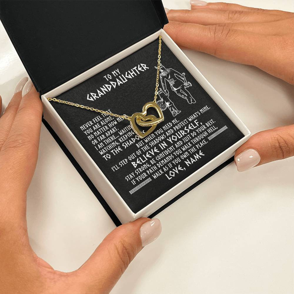 Personalized To My Granddaughter Necklace Viking Never Feel You Are Alone Scandinavian Runes Viking Birthday Christmas Customized Gift Box Message Card