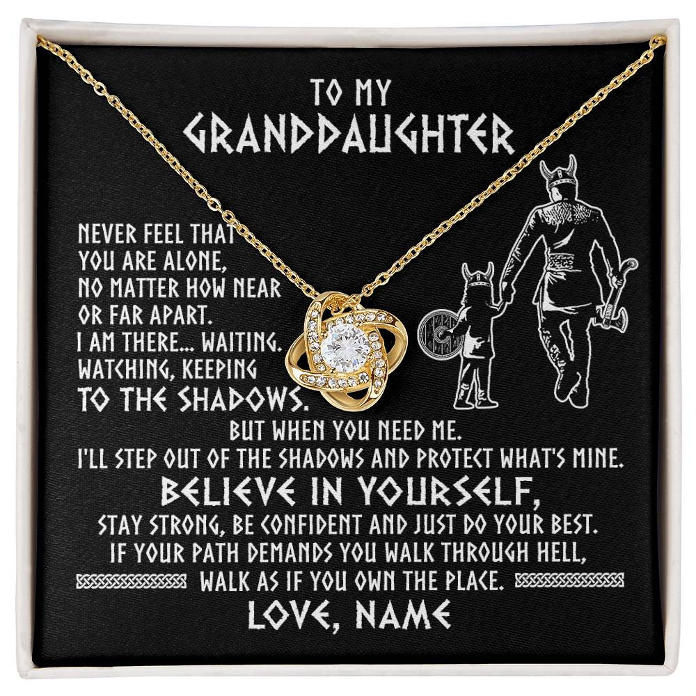 Personalized To My Granddaughter Necklace Viking Never Feel You Are Alone Scandinavian Runes Viking Birthday Christmas Customized Gift Box Message Card
