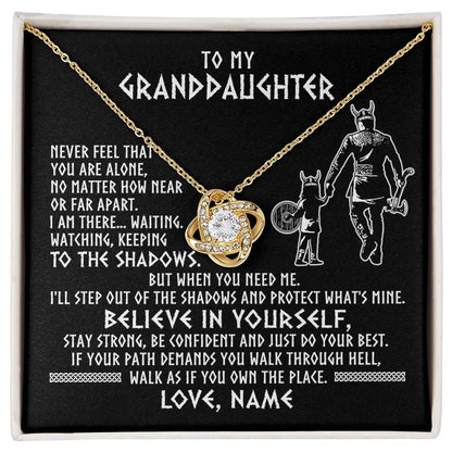 Personalized To My Granddaughter Necklace Viking Never Feel You Are Alone Scandinavian Runes Viking Birthday Christmas Customized Gift Box Message Card