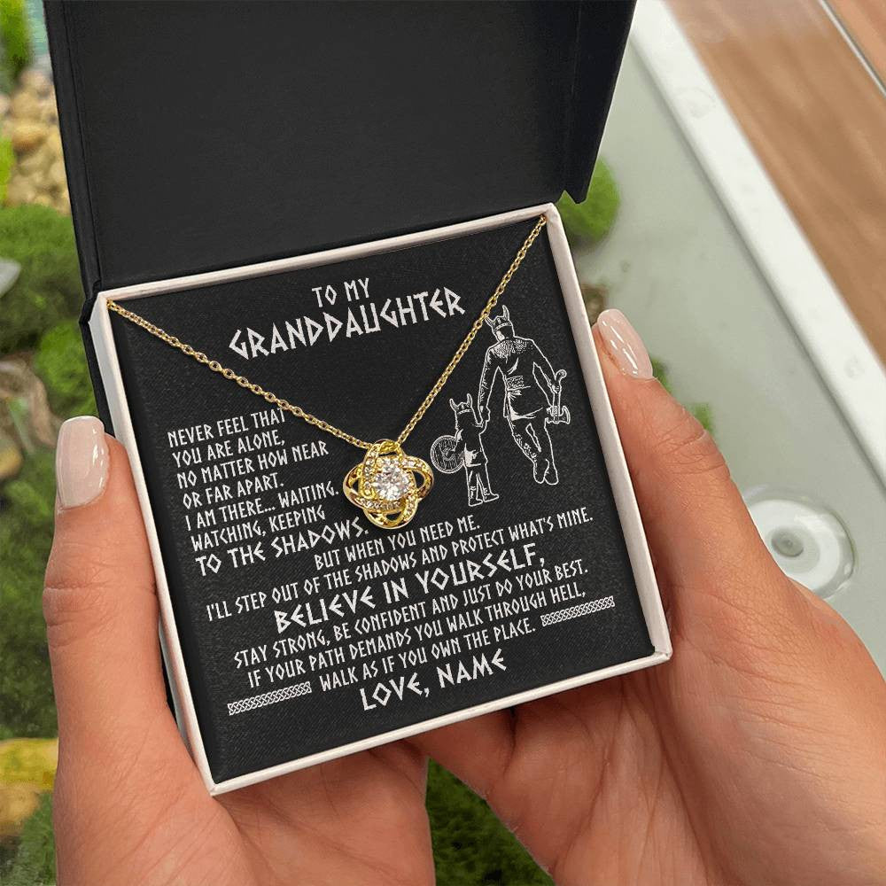 Personalized To My Granddaughter Necklace Viking Never Feel You Are Alone Scandinavian Runes Viking Birthday Christmas Customized Gift Box Message Card