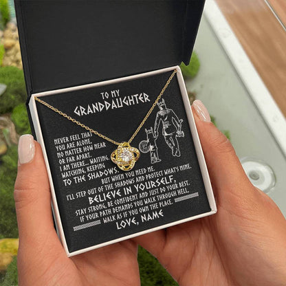 Personalized To My Granddaughter Necklace Viking Never Feel You Are Alone Scandinavian Runes Viking Birthday Christmas Customized Gift Box Message Card