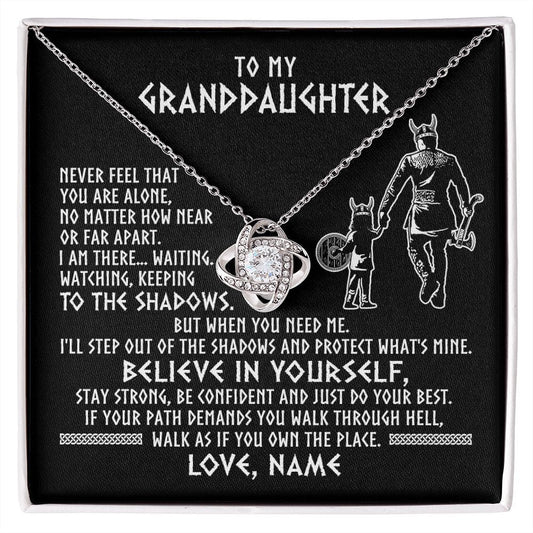Personalized To My Granddaughter Necklace Viking Never Feel You Are Alone Scandinavian Runes Viking Birthday Christmas Customized Gift Box Message Card