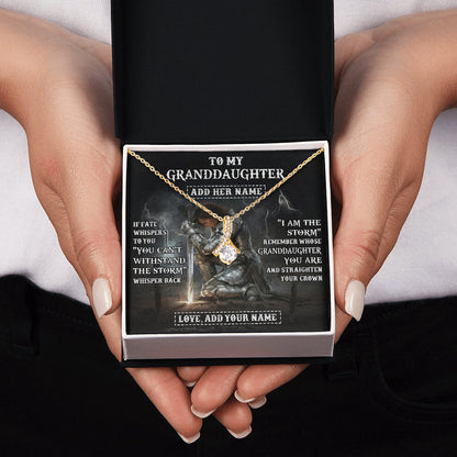 Personalized To My Granddaughter Necklace Women Warrior Knights Templar I Am The Storm Best Granddaughter Birthday Gifts Christmas Gift Box Message Card