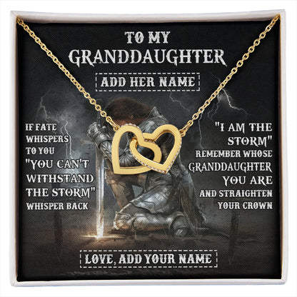 Personalized To My Granddaughter Necklace Women Warrior Knights Templar I Am The Storm Best Granddaughter Birthday Gifts Christmas Gift Box Message Card