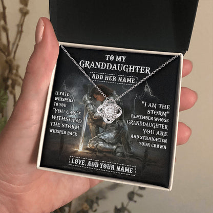 Personalized To My Granddaughter Necklace Women Warrior Knights Templar I Am The Storm Best Granddaughter Birthday Gifts Christmas Gift Box Message Card