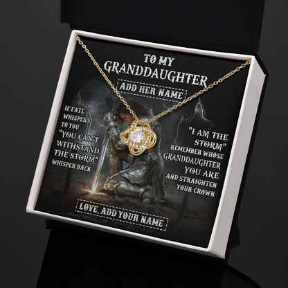 Personalized To My Granddaughter Necklace Women Warrior Knights Templar I Am The Storm Best Granddaughter Birthday Gifts Christmas Gift Box Message Card