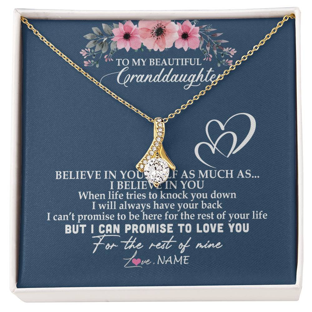 Personalized To My Granddaughter Necklace from Grandma Nana Papa Believe In Yourself Granddaughter Graduation Birthday Customized Message Card