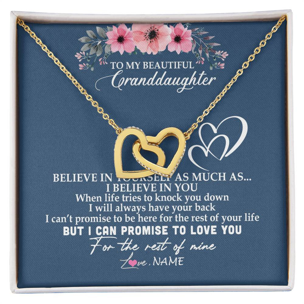 Personalized To My Granddaughter Necklace from Grandma Nana Papa Believe In Yourself Granddaughter Graduation Birthday Customized Message Card