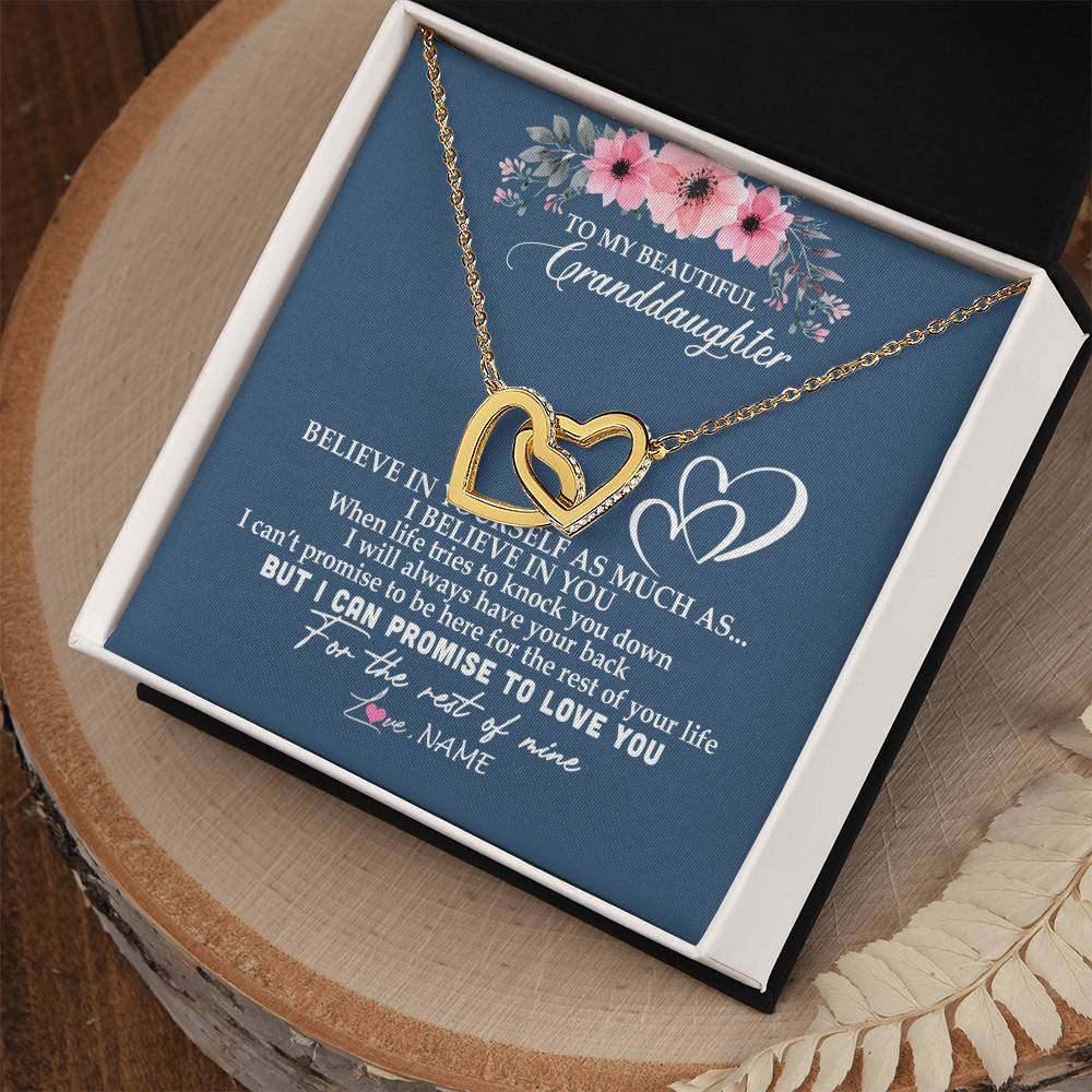 Personalized To My Granddaughter Necklace from Grandma Nana Papa Believe In Yourself Granddaughter Graduation Birthday Customized Message Card