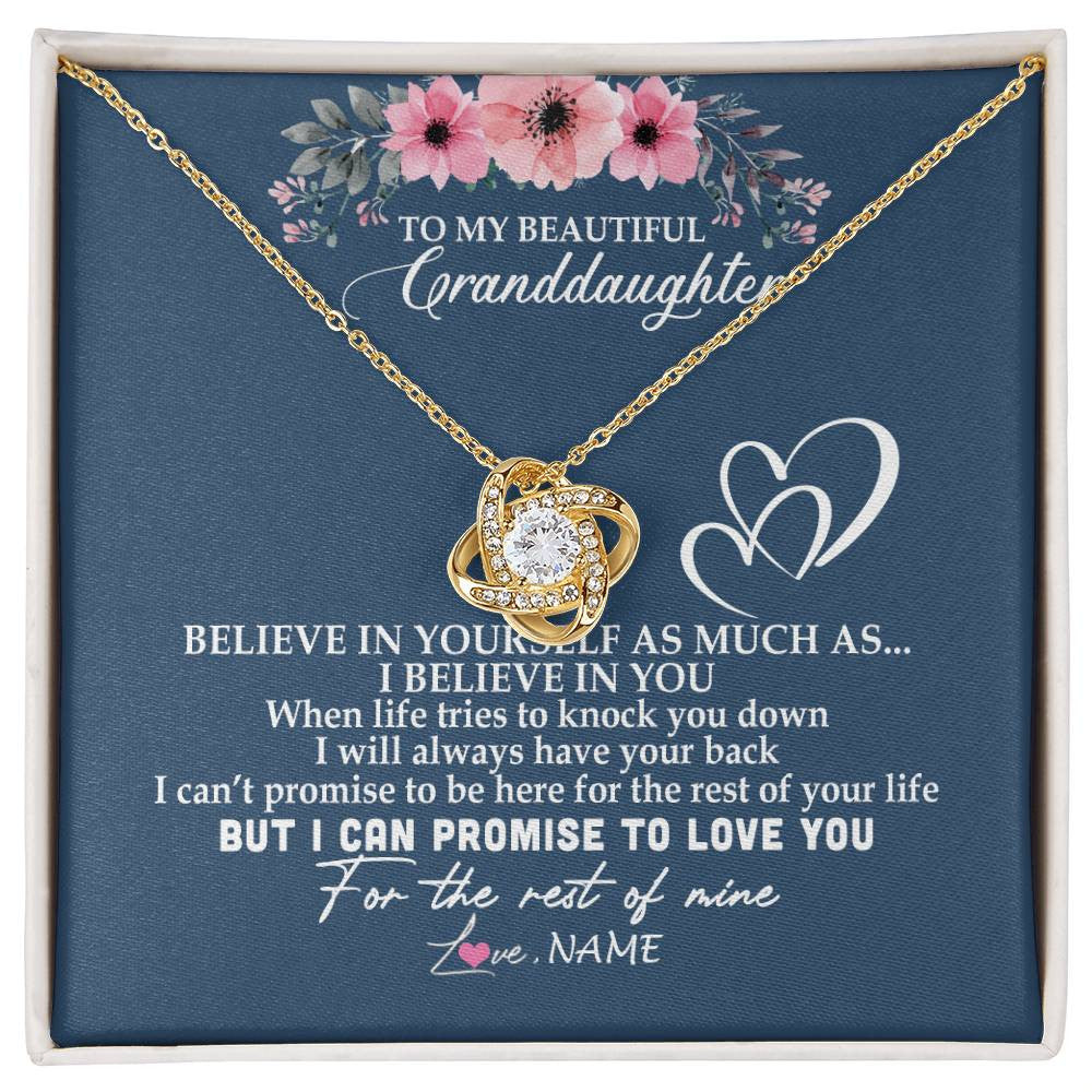 Personalized To My Granddaughter Necklace from Grandma Nana Papa Believe In Yourself Granddaughter Graduation Birthday Customized Message Card