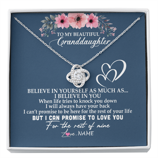 Personalized To My Granddaughter Necklace from Grandma Nana Papa Believe In Yourself Granddaughter Graduation Birthday Customized Message Card