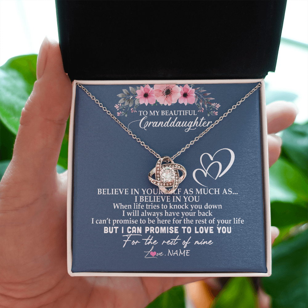 Personalized To My Granddaughter Necklace from Grandma Nana Papa Believe In Yourself Granddaughter Graduation Birthday Customized Message Card