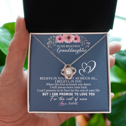 Personalized To My Granddaughter Necklace from Grandma Nana Papa Believe In Yourself Granddaughter Graduation Birthday Customized Message Card