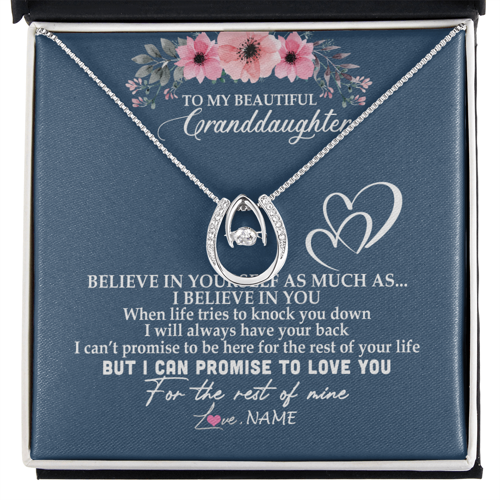 Personalized To My Granddaughter Necklace from Grandma Nana Papa Believe In Yourself Granddaughter Graduation Birthday Customized Message Card