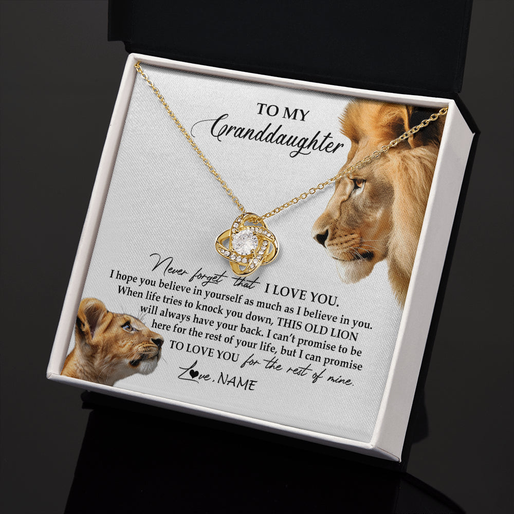 Personalized To My Granddaughter Necklace from Grandpa Papa Never Forget I Love You Lion Jewelry Granddaughter Birthday Christmas Customized Message Card