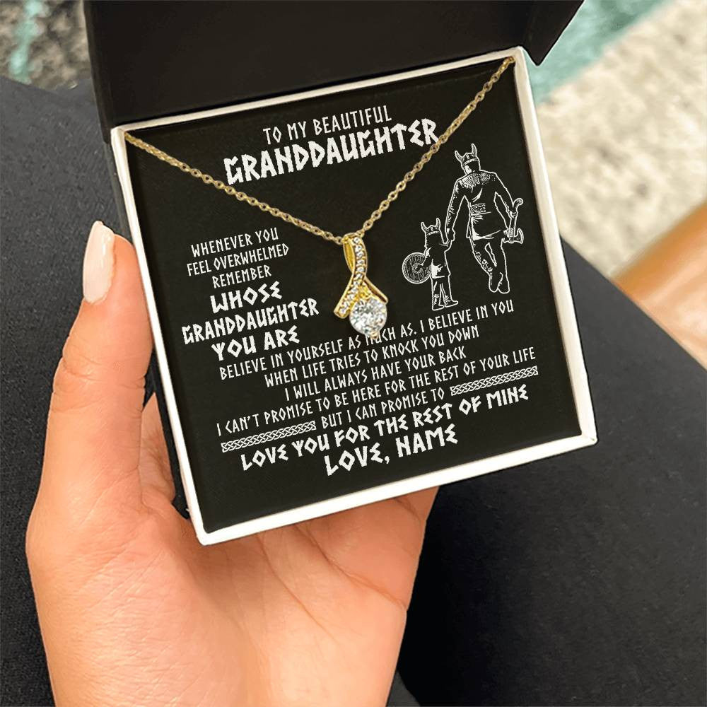 Personalized To My Granddaughter Viking Necklace From Grandpa Whenever You Feel Overwhelmed Birthday Christmas Jewelry Customized Gift Box Message Card