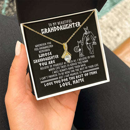 Personalized To My Granddaughter Viking Necklace From Grandpa Whenever You Feel Overwhelmed Birthday Christmas Jewelry Customized Gift Box Message Card