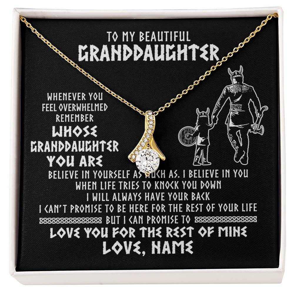 Personalized To My Granddaughter Viking Necklace From Grandpa Whenever You Feel Overwhelmed Birthday Christmas Jewelry Customized Gift Box Message Card