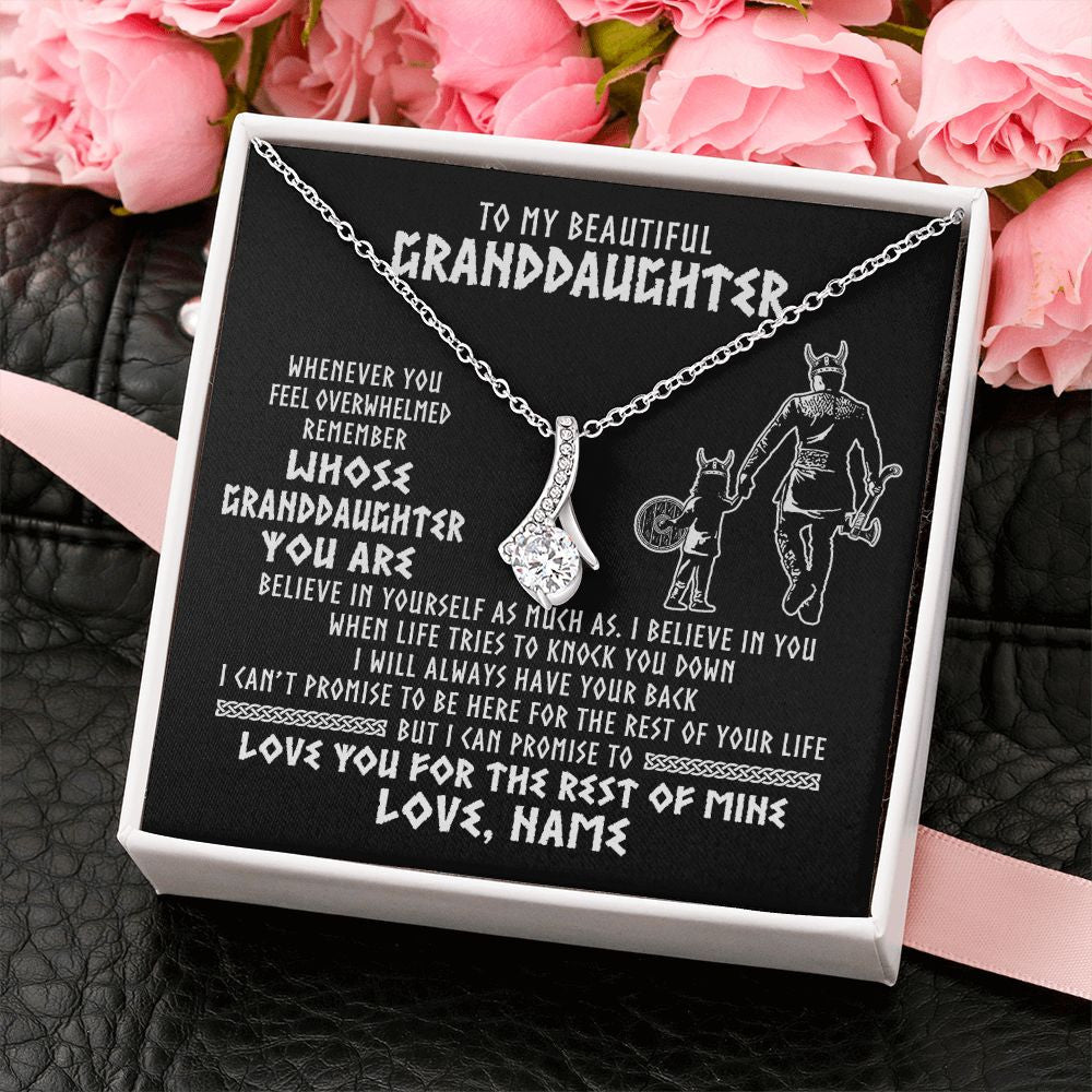Personalized To My Granddaughter Viking Necklace From Grandpa Whenever You Feel Overwhelmed Birthday Christmas Jewelry Customized Gift Box Message Card