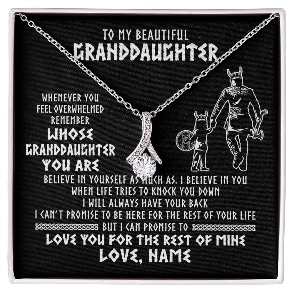 Personalized To My Granddaughter Viking Necklace From Grandpa Whenever You Feel Overwhelmed Birthday Christmas Jewelry Customized Gift Box Message Card