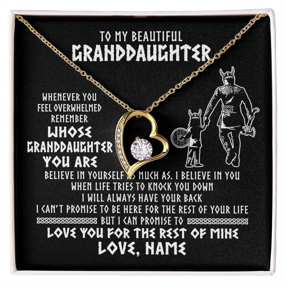 Personalized To My Granddaughter Viking Necklace From Grandpa Whenever You Feel Overwhelmed Birthday Christmas Jewelry Customized Gift Box Message Card