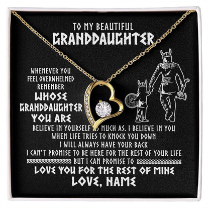 Personalized To My Granddaughter Viking Necklace From Grandpa Whenever You Feel Overwhelmed Birthday Christmas Jewelry Customized Gift Box Message Card