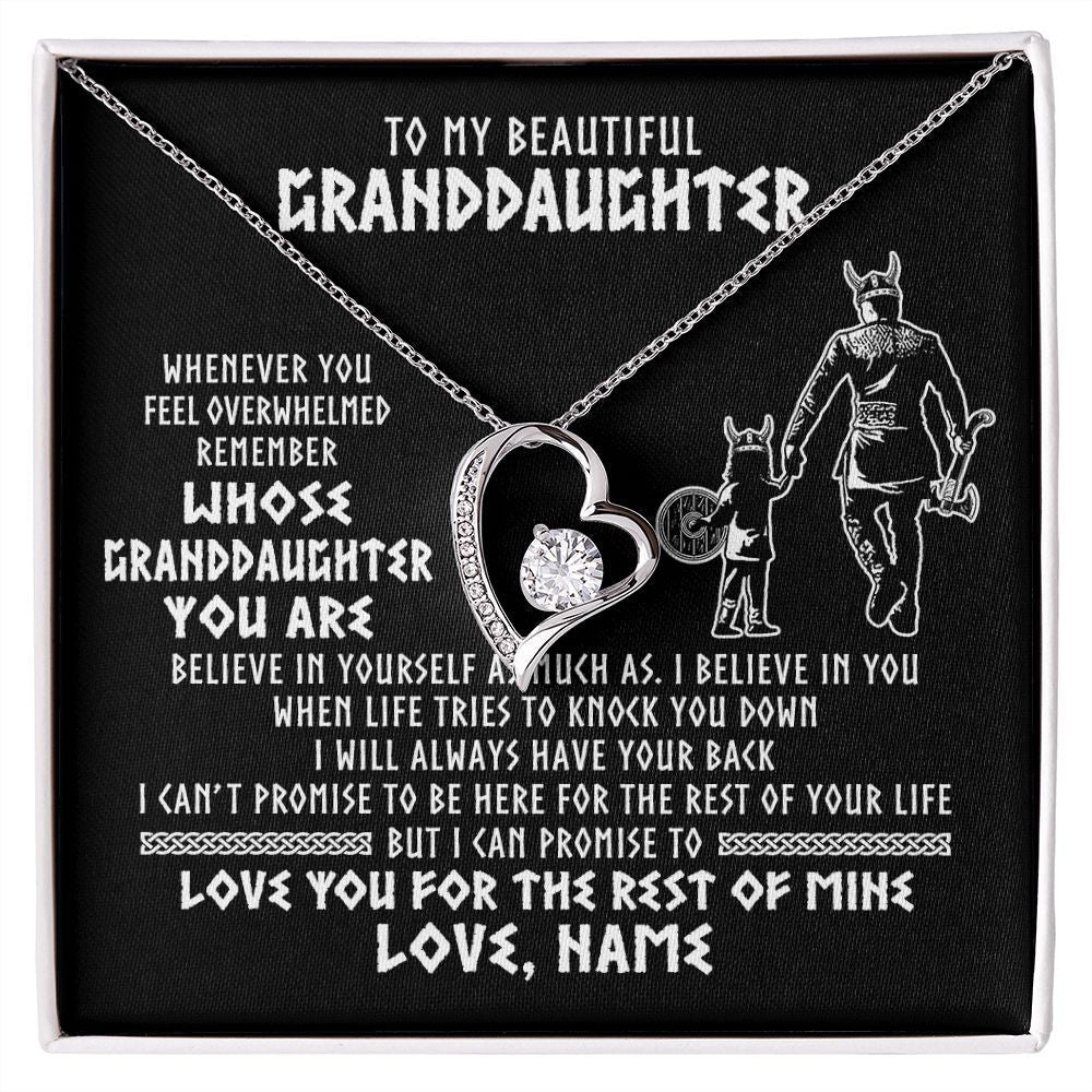 Personalized To My Granddaughter Viking Necklace From Grandpa Whenever You Feel Overwhelmed Birthday Christmas Jewelry Customized Gift Box Message Card