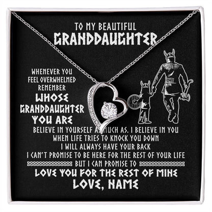 Personalized To My Granddaughter Viking Necklace From Grandpa Whenever You Feel Overwhelmed Birthday Christmas Jewelry Customized Gift Box Message Card