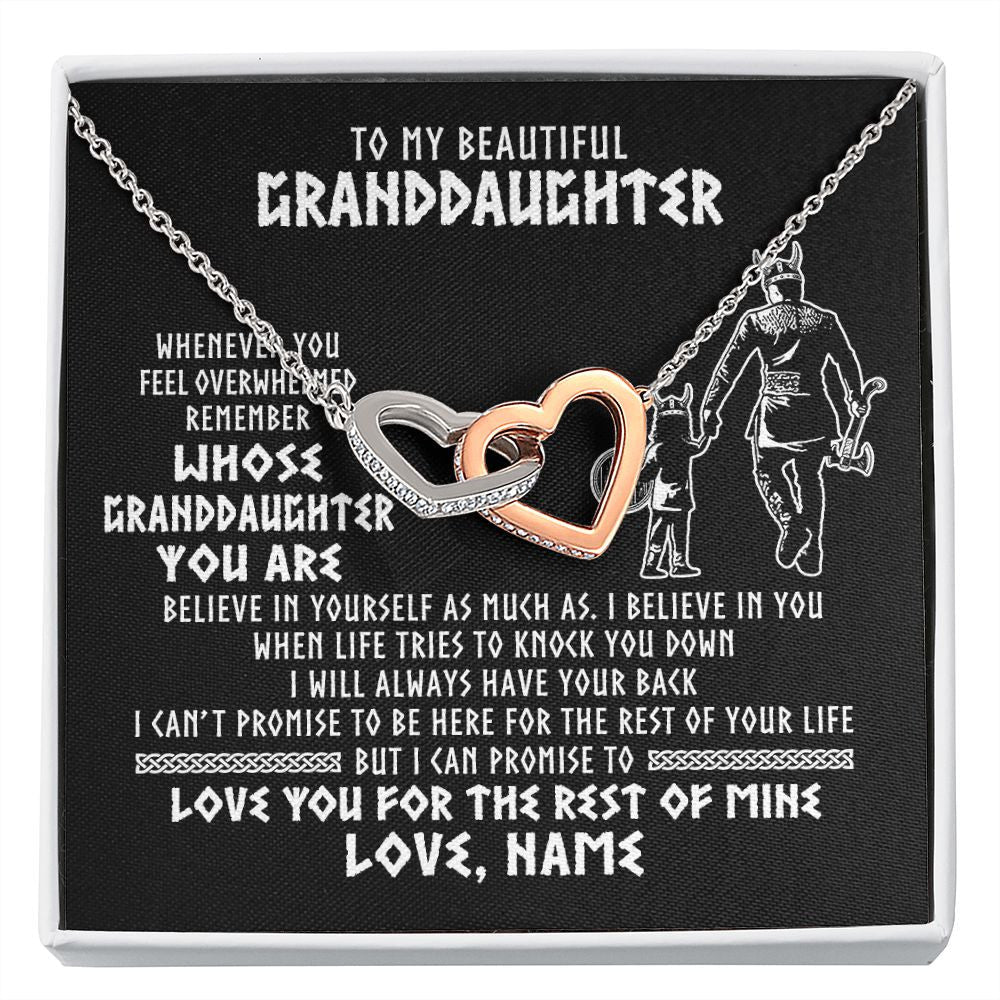 Personalized To My Granddaughter Viking Necklace From Grandpa Whenever You Feel Overwhelmed Birthday Christmas Jewelry Customized Gift Box Message Card