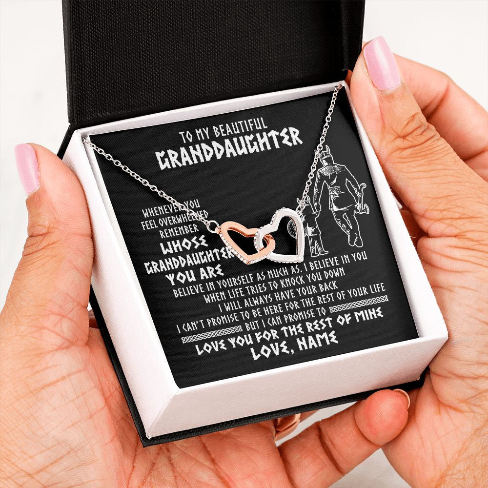 Personalized To My Granddaughter Viking Necklace From Grandpa Whenever You Feel Overwhelmed Birthday Christmas Jewelry Customized Gift Box Message Card