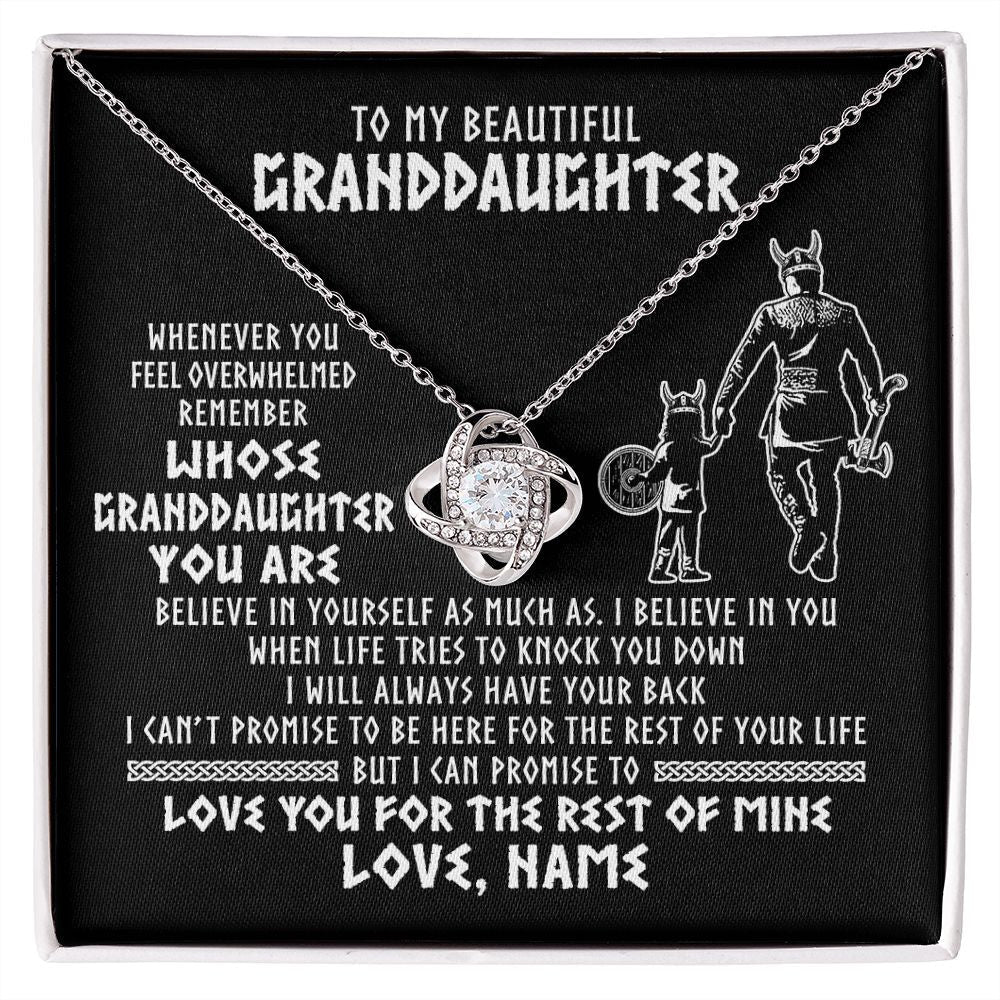 Personalized To My Granddaughter Viking Necklace From Grandpa Whenever You Feel Overwhelmed Birthday Christmas Jewelry Customized Gift Box Message Card