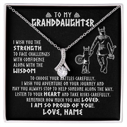 Personalized To My Granddaughter Viking Necklace From Papa Grandpa I Am So Proud Of You Runes Viking Birthday Christmas Customized Gift Box Message Card