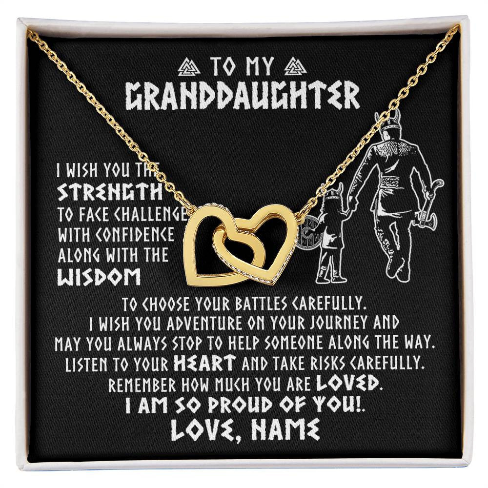 Personalized To My Granddaughter Viking Necklace From Papa Grandpa I Am So Proud Of You Runes Viking Birthday Christmas Customized Gift Box Message Card