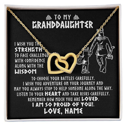 Personalized To My Granddaughter Viking Necklace From Papa Grandpa I Am So Proud Of You Runes Viking Birthday Christmas Customized Gift Box Message Card