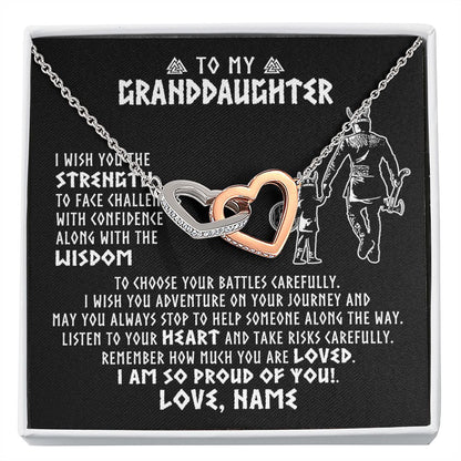Personalized To My Granddaughter Viking Necklace From Papa Grandpa I Am So Proud Of You Runes Viking Birthday Christmas Customized Gift Box Message Card