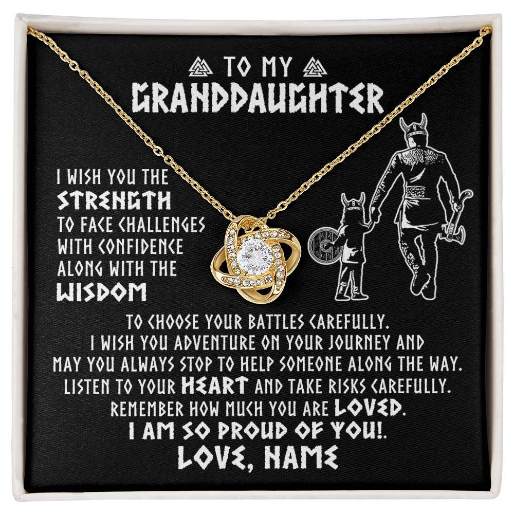 Personalized To My Granddaughter Viking Necklace From Papa Grandpa I Am So Proud Of You Runes Viking Birthday Christmas Customized Gift Box Message Card