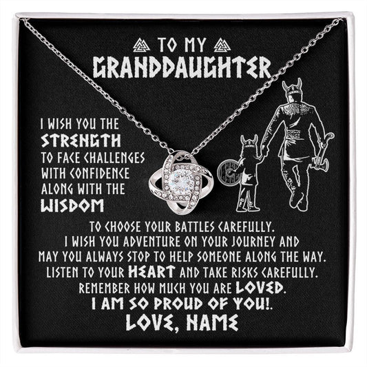Personalized To My Granddaughter Viking Necklace From Papa Grandpa I Am So Proud Of You Runes Viking Birthday Christmas Customized Gift Box Message Card