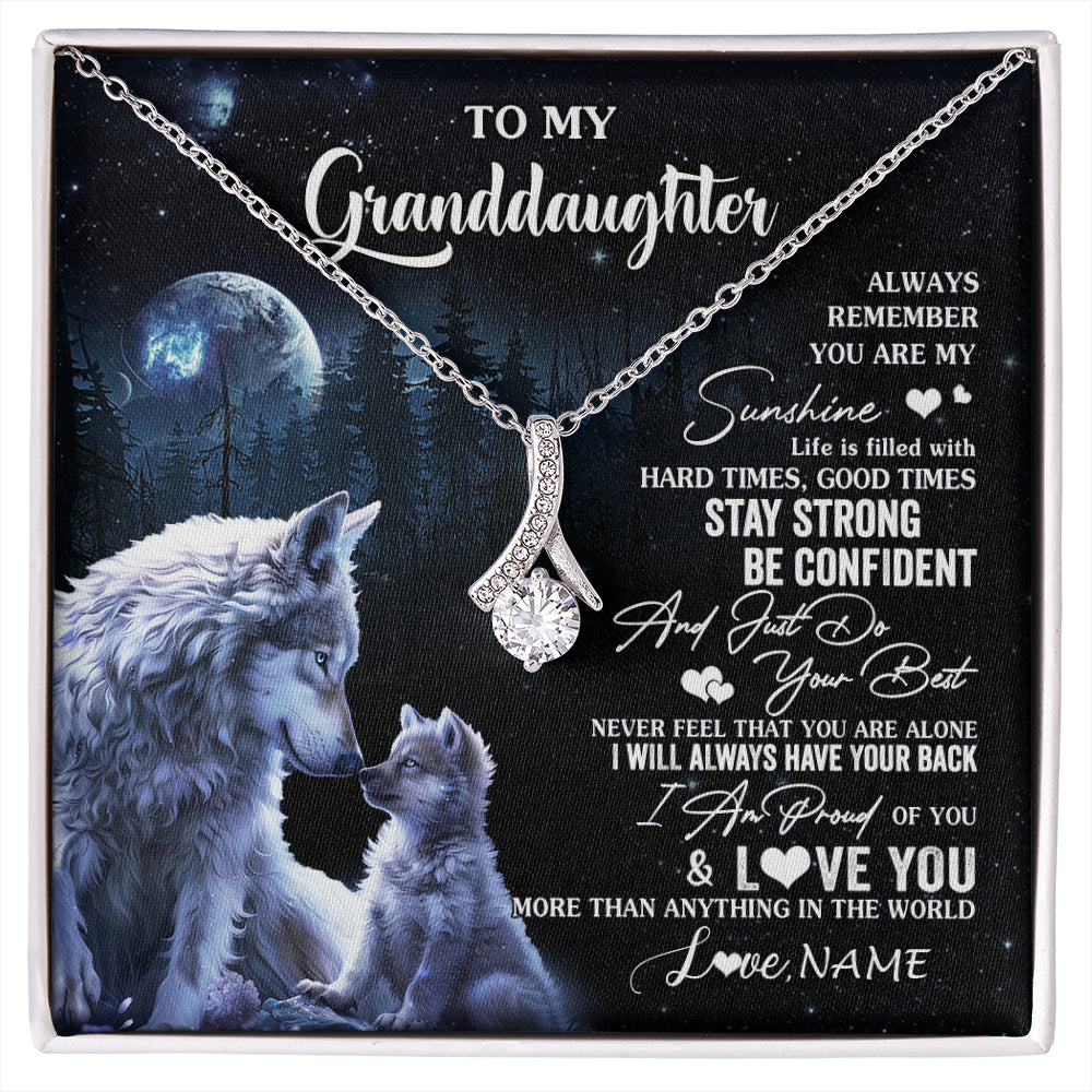 Personalized To My Granddaughter Wolf Necklace From Grandma Grandpa Always Remember Granddaughter Birthday Christmas Customized Gift Box Message Card